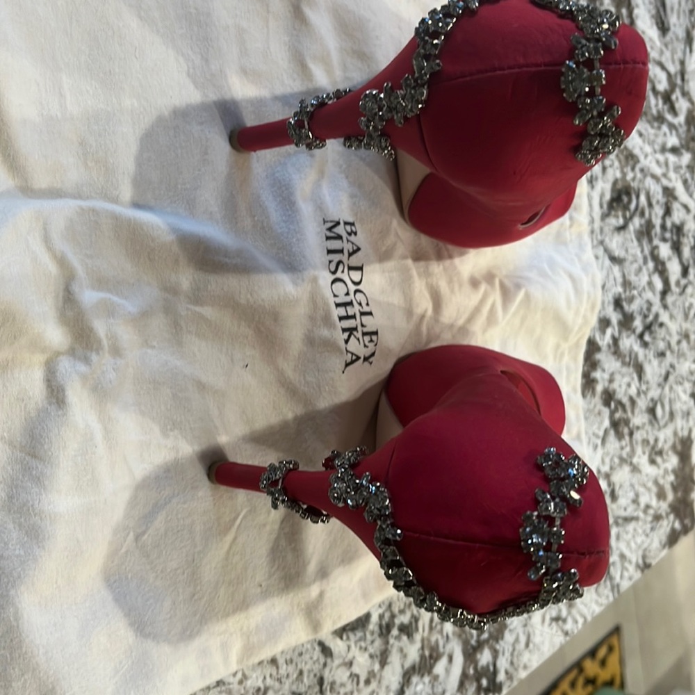 Badgley.  Mischka.    Rhinestone red shoes